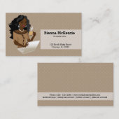 Carrière Vrouw zwart haar Visitekaartje (Voorkant / Achterkant)