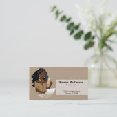 Carrière Vrouw zwart haar Visitekaartje (Staand voorkant)