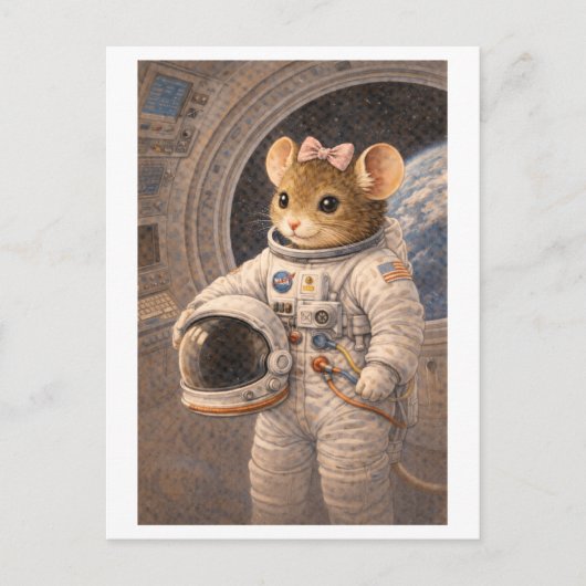 Carrièremuis als astronaut briefkaart (Voorkant)