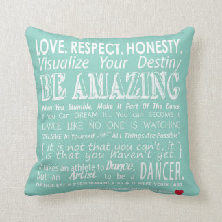 Carrie's Inspirerend Dance Quotes Pillow- Aqua Kussen