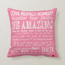 Carrie's Inspirerend Dance Quotes Pillow - roze Kussen