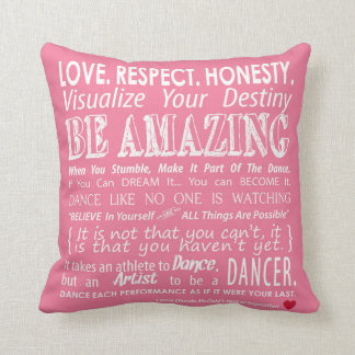Carrie's Inspirerend Dance Quotes Pillow - roze Kussen