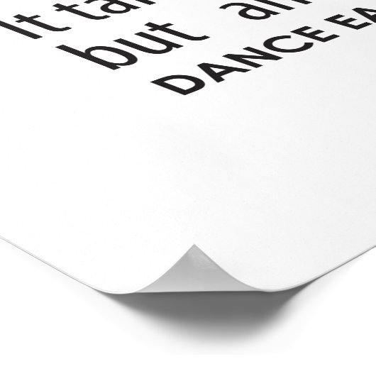 Carrie's Inspirerend Dance Quotes Poster- White Poster (Hoek)