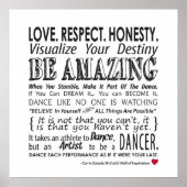 Carrie's Inspirerend Dance Quotes Poster- White Poster (Voorkant)