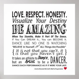 Carrie's Inspirerend Dance Quotes Poster- White Poster