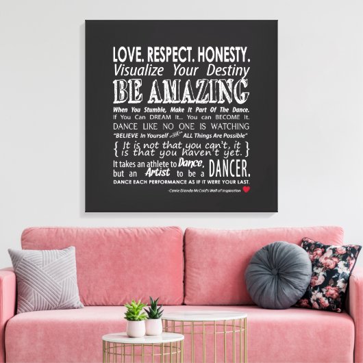 Carrie's Inspirerend dans Quotes 12x12 Canvas Afdruk (Insitu (Woonkamer))