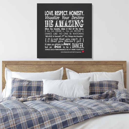 Carrie's Inspirerend dans Quotes 12x12 Canvas Afdruk (Insitu (Slaapkamer))