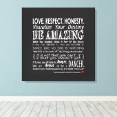 Carrie's Inspirerend dans Quotes 24x24 Canvas (Insitu (Houten vloer))