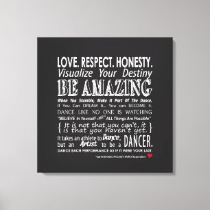 Carrie's Inspirerend dans Quotes 24x24 Canvas Afdruk