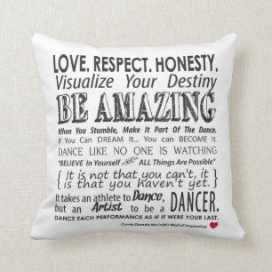 Carrie's Inspirerend dans Quotes Pillow-White Kussen