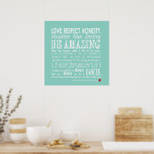 Carrie's muur van Inspirerend dans Quotes- Aqua Poster (Keuken)