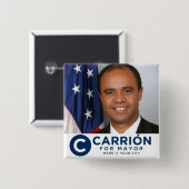 Carrion voor burgemeester vierkante button 5,1 cm (Voorkant /achterkant)