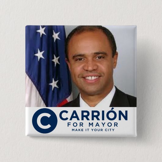 Carrion voor burgemeester vierkante button 5,1 cm (Voorkant)