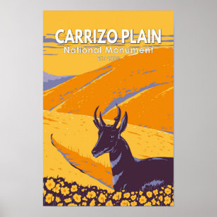 Carrizo Plain National Monument Californië Retro Poster