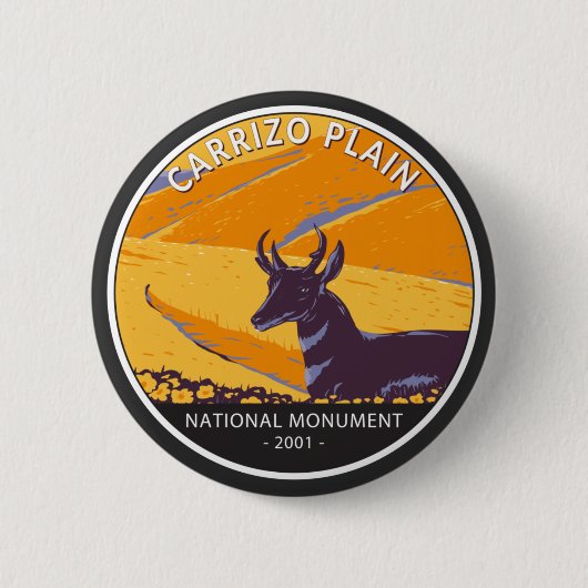 Carrizo Plain National Monument  Cirument Ronde Button 5,7 Cm (Voorkant)