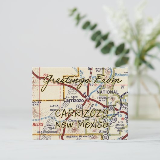 Carrizozo NM  kaart (Staand voorkant)