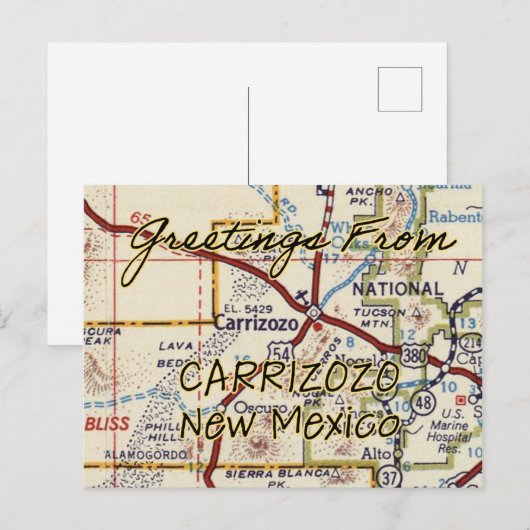 Carrizozo NM  kaart (Voorkant / Achterkant)