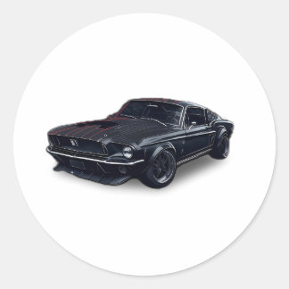 Carro Auto negro cool car Ronde Sticker