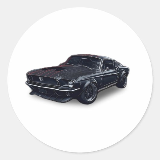 Carro Auto negro cool car Ronde Sticker (Voorkant)