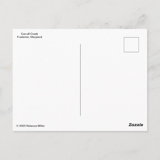 Carroll Creek Frederick Maryland #5 Briefkaart (Achterkant)