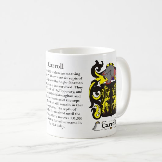 Carroll Family Coat of Arms Mok (Voorkant rechts)