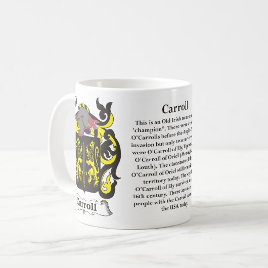 Carroll Family Coat of Arms Mok (Voorkant links)