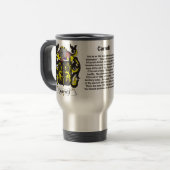 Carroll Family Coat of Arms Travel Mug Reisbeker (Voorkant links)