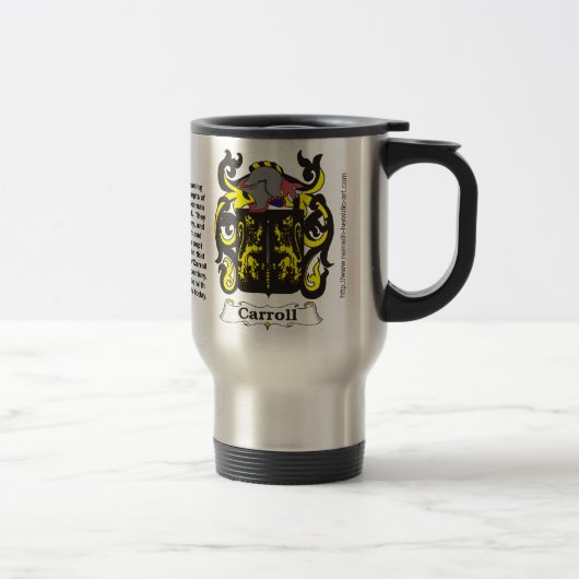 Carroll Family Coat of Arms Travel Mug Reisbeker (Rechts)