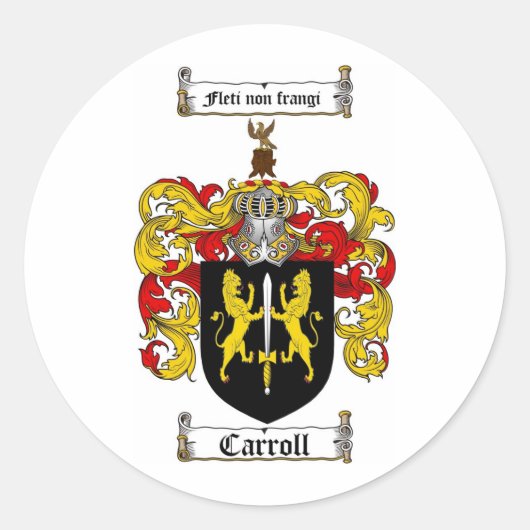 CARROLL FAMILY CREST - CARROLL COAT WAPENS RONDE STICKER (Voorkant)