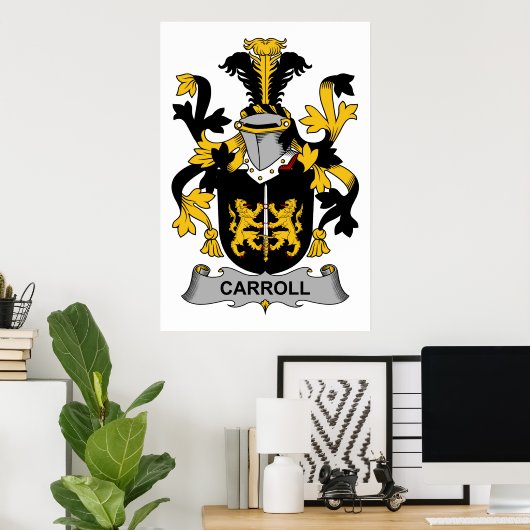 Carroll Family Crest Poster (Thuiskantoor)