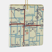 Carroll Iowa  kaart Keramisch Ornament (Rechts)