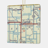 Carroll Iowa  kaart Keramisch Ornament (Links)