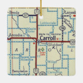 Carroll Iowa  kaart Keramisch Ornament (Achterkant)
