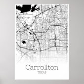 Carrollton Map - Texas - City Map Poster (Voorkant)