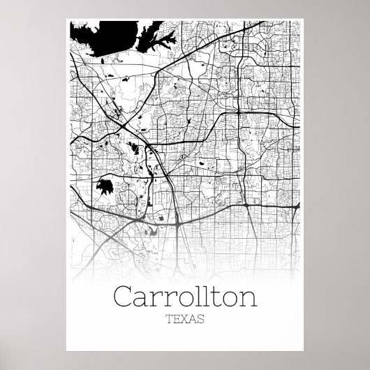 Carrollton Map - Texas - City Map Poster (Voorkant)