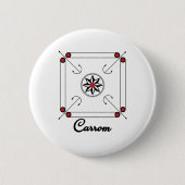 Carrom Board Indiase Pakistani retro game design Ronde Button 5,7 Cm (Voorkant)