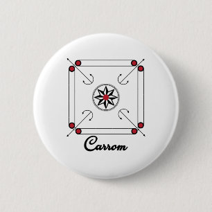 Carrom Board Indiase Pakistani retro game design Ronde Button 5,7 Cm