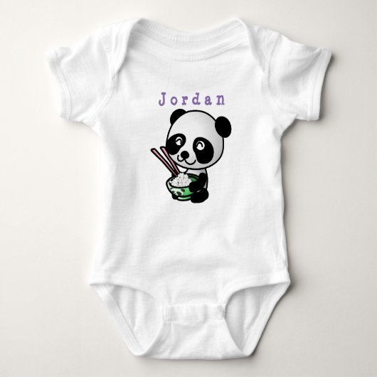 carrosserie grappig , panda 02 . baby carrosseriep romper (Voorkant)