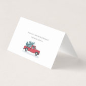 Carrosserie met kerst met rode vrachtwagen visitekaartje (Achterkant)