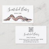 Carrosserie QRCODE Black Roos Glitter Visitekaartje (Voorkant / Achterkant)