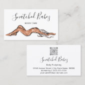 Carrosserie QRCODE-Roos Glitter Koper Visitekaartje (Voorkant / Achterkant)