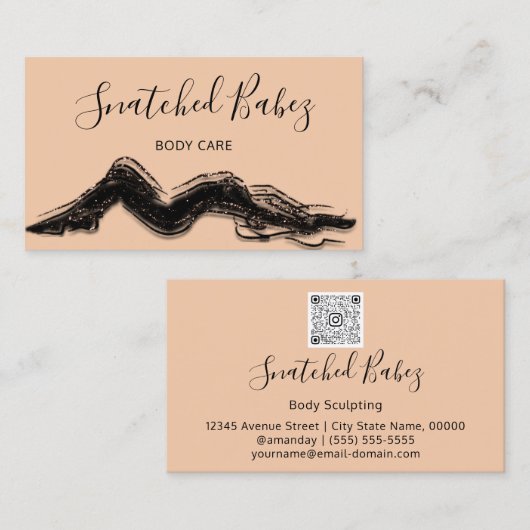 Carrosserie schuifend QRCODE Black Roos Visitekaartje (Voorkant / Achterkant)