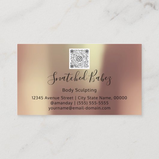 Carrosserie schuifende QRCODE Black Roos koper Visitekaartje (Achterkant)