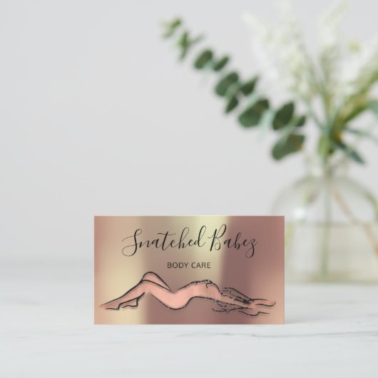 Carrosserie schuifende QRCODE Black Roos koper Visitekaartje (Staand voorkant)