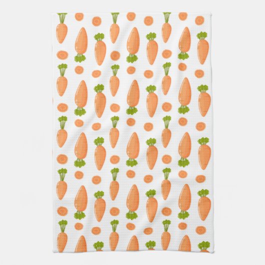 Carrot and slice pattern theedoek (Verticaal)