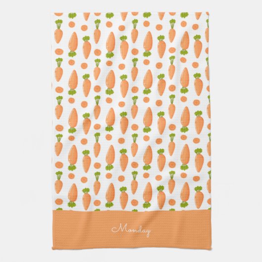 Carrot and slice pattern theedoek (Verticaal)