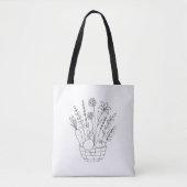 Carrot, Beet, Tomato & Wildflower Illustration Tote Bag (Voorkant)