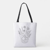 Carrot, Beet, Tomato & Wildflower Illustration Tote Bag (Achterkant)
