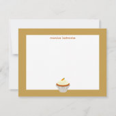 Carrot Cake Cupcake, gepersonaliseerd Flat Notecar Notitiekaartje (Voorkant)