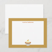 Carrot Cake Cupcake, gepersonaliseerd Flat Notecar Notitiekaartje (Voorkant / Achterkant)